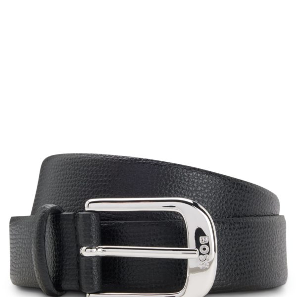 Ceinture en cuir italien grainé avec boucle logotée – Hugo Boss