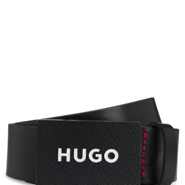 Hugo Boss Ceinture en cuir mat avec boucle plate logotée