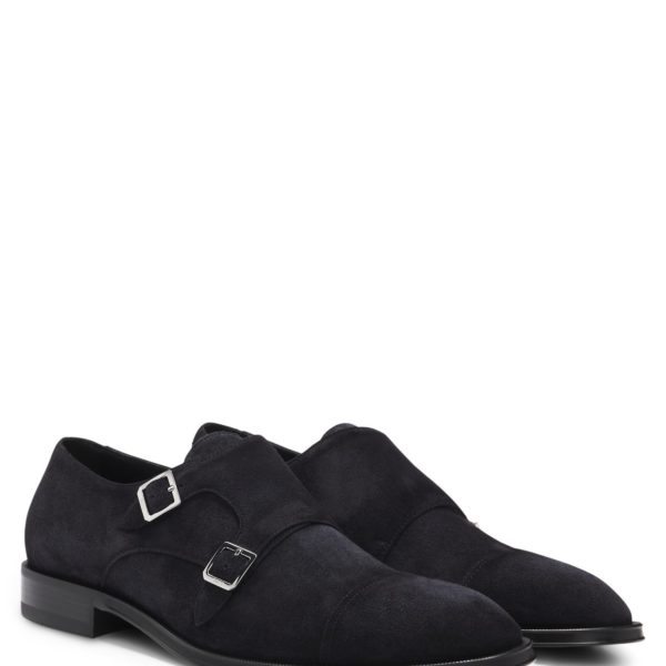 Hugo Boss Chaussures à double brides en cuir suédé