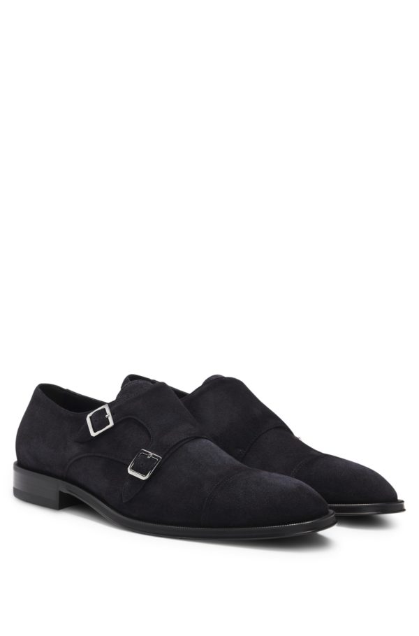 Hugo Boss Chaussures à double brides en cuir suédé