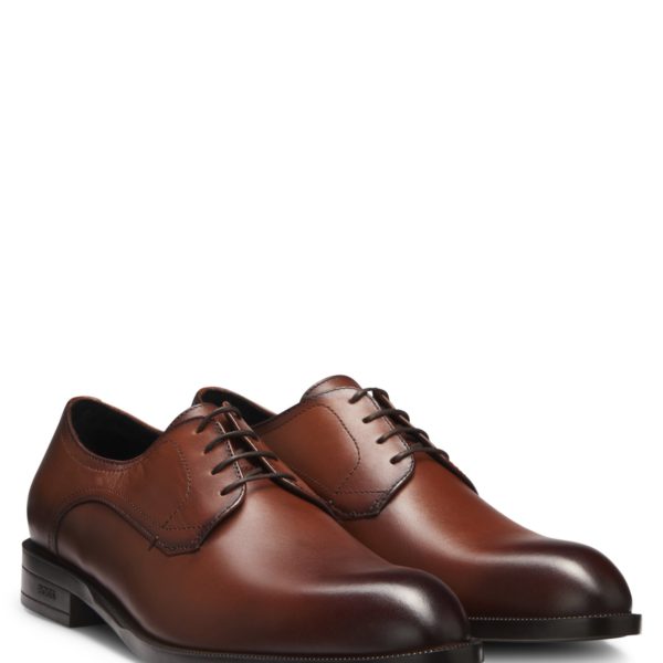 Hugo Boss Chaussures derby en cuir à double surpiqûre