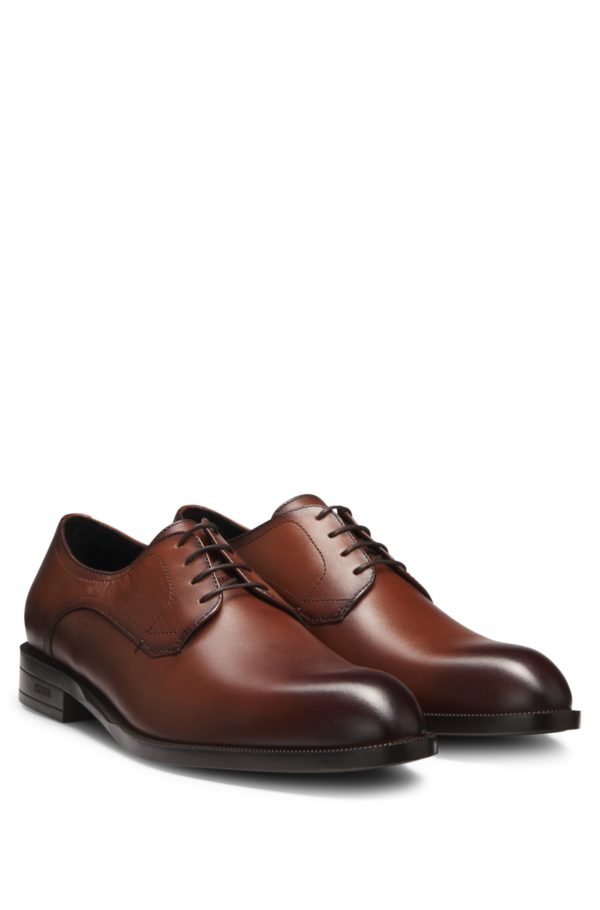 Hugo Boss Chaussures derby en cuir à double surpiqûre