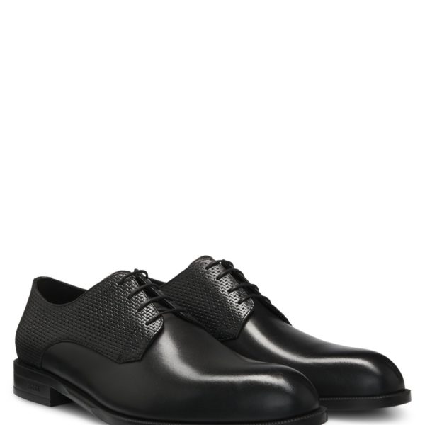 Hugo Boss Chaussures derby en cuir lisse et imprimé