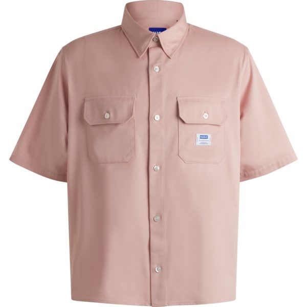 Chemise Oversize en twill de coton avec patch logoté – Hugo Boss