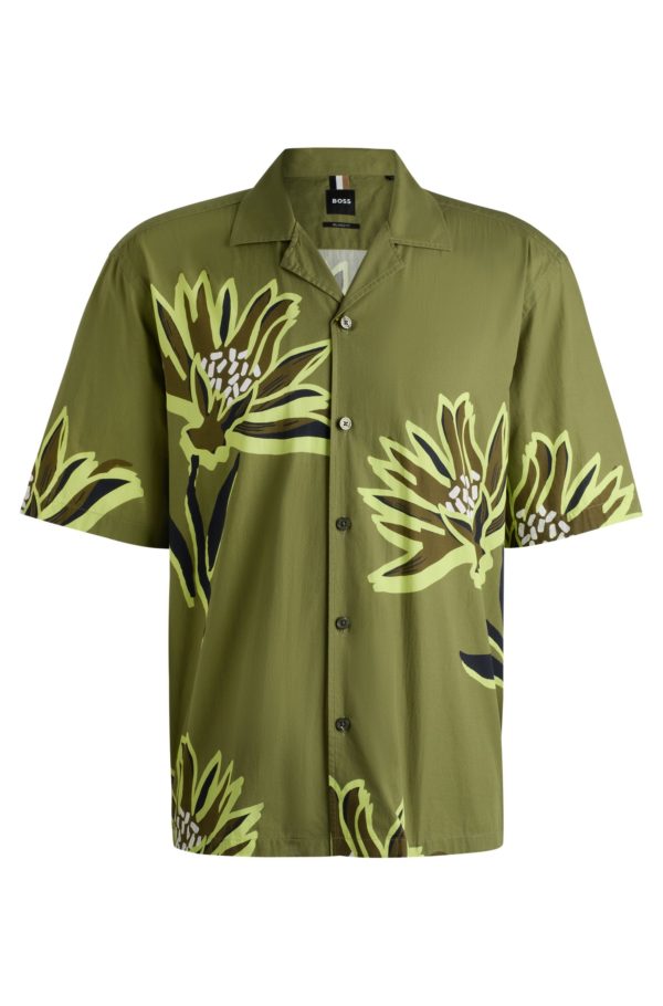 Hugo Boss Chemise Relaxed en coton italien avec imprimé à fleurs
