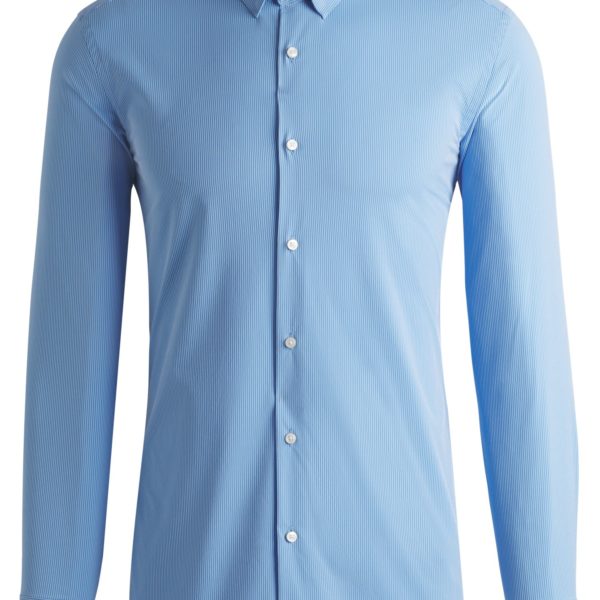 Hugo Boss Chemise Slim à rayures en tissu stretch performant