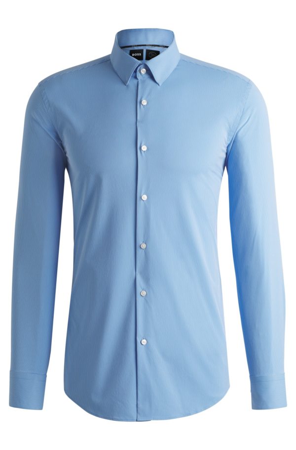 Hugo Boss Chemise Slim à rayures en tissu stretch performant