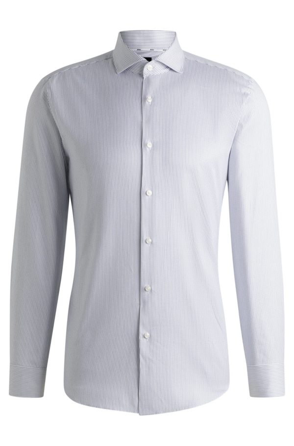 Hugo Boss Chemise Slim en coton facile à repasser à rayures