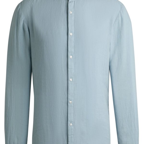 Hugo Boss Chemise Slim en lin à col mao