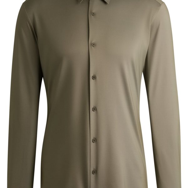 Hugo Boss Chemise Slim en tissu stretch performant structuré