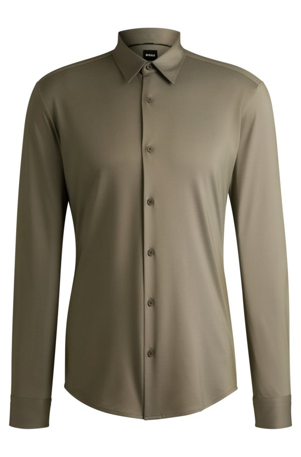 Hugo Boss Chemise Slim en tissu stretch performant structuré