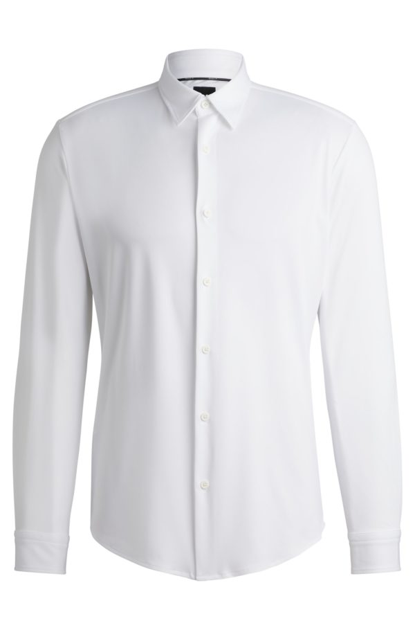 Hugo Boss Chemise Slim en tissu stretch performant structuré