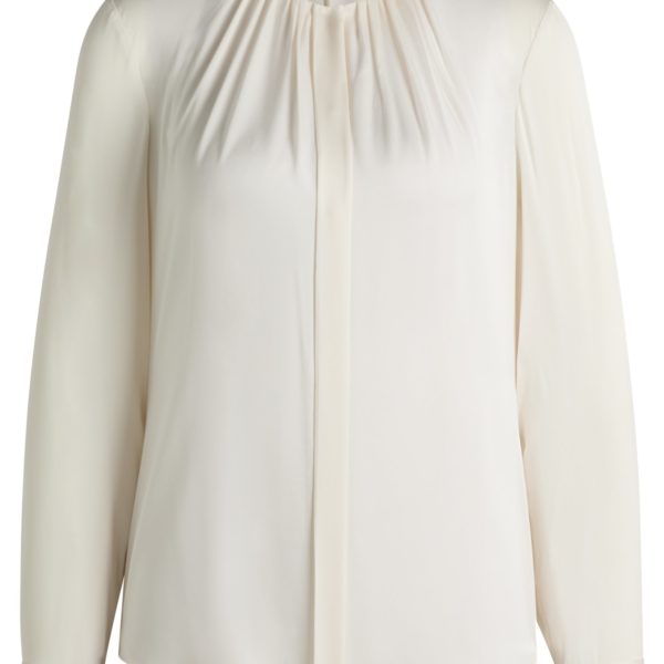 Hugo Boss Chemisier Regular sans col en soie stretch