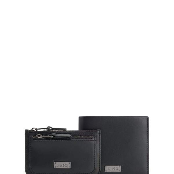Hugo Boss Coffret cadeau portefeuille et porte-monnaie en cuir lisse