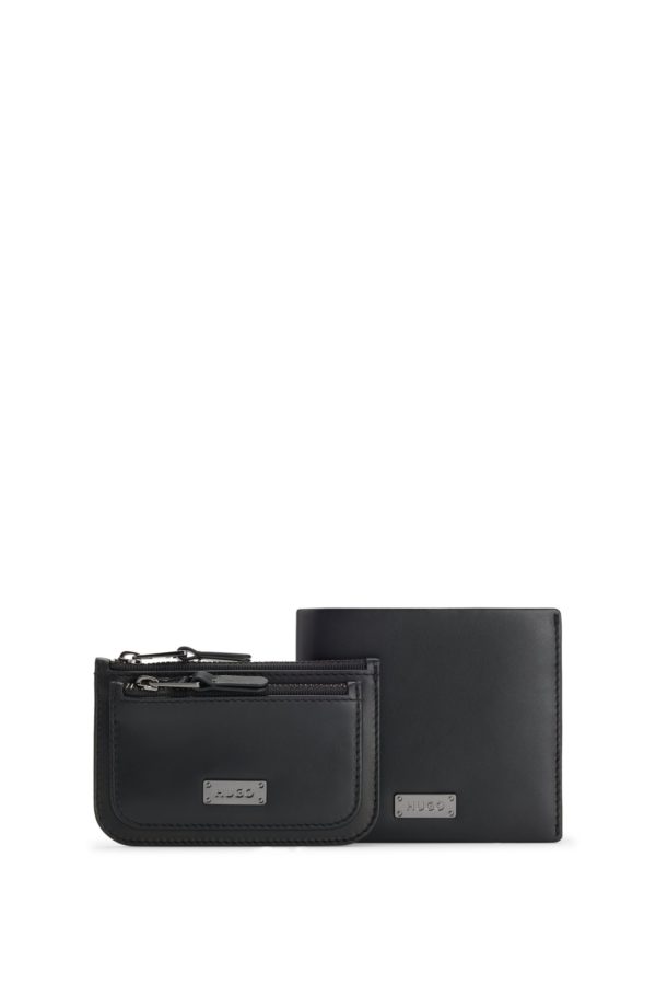 Hugo Boss Coffret cadeau portefeuille et porte-monnaie en cuir lisse