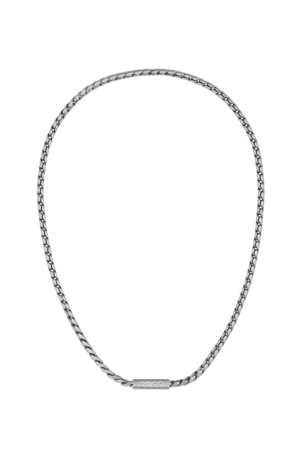 Hugo Boss Collier argenté avec chaîne tressée