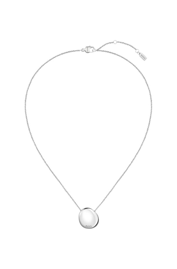 Hugo Boss Collier argenté avec pendentif galet logoté