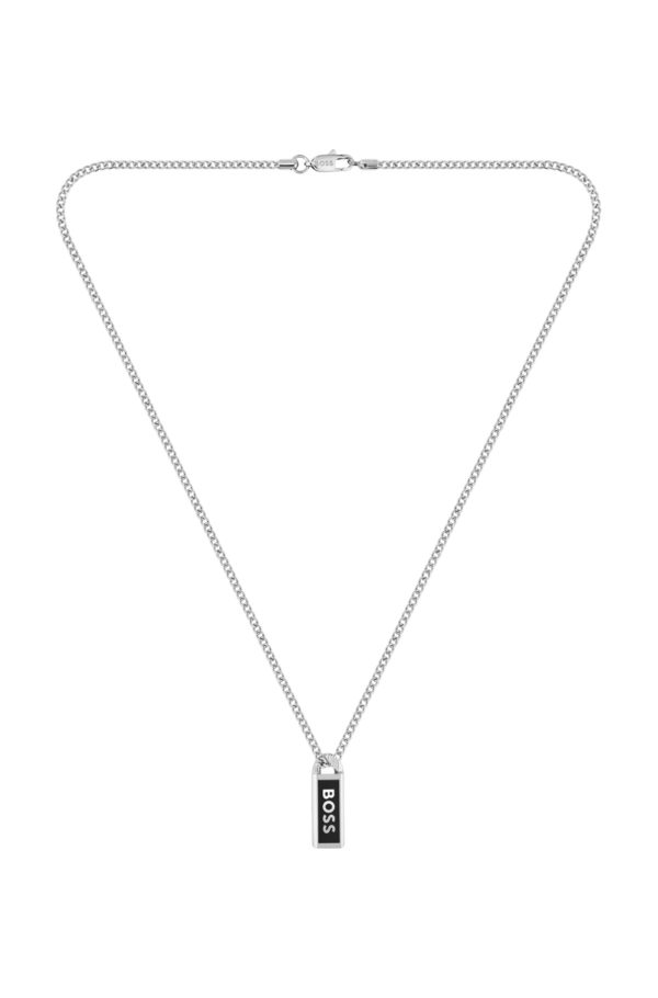 Hugo Boss Collier avec plaquette logotée