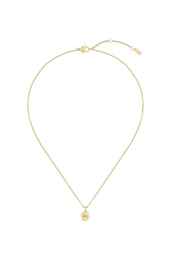Hugo Boss Collier doré avec pendentif à monogramme Double B