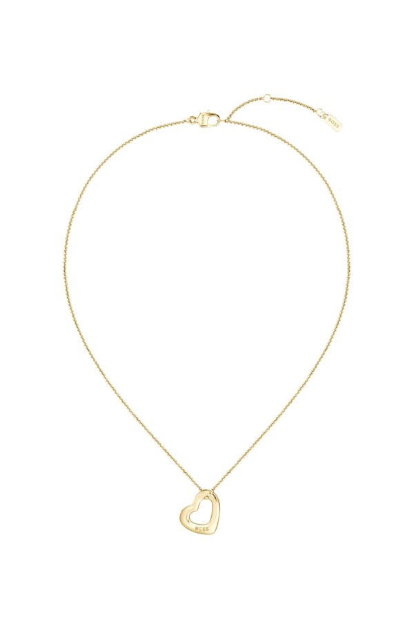 Hugo Boss Collier doré avec pendentif cœur ouvert