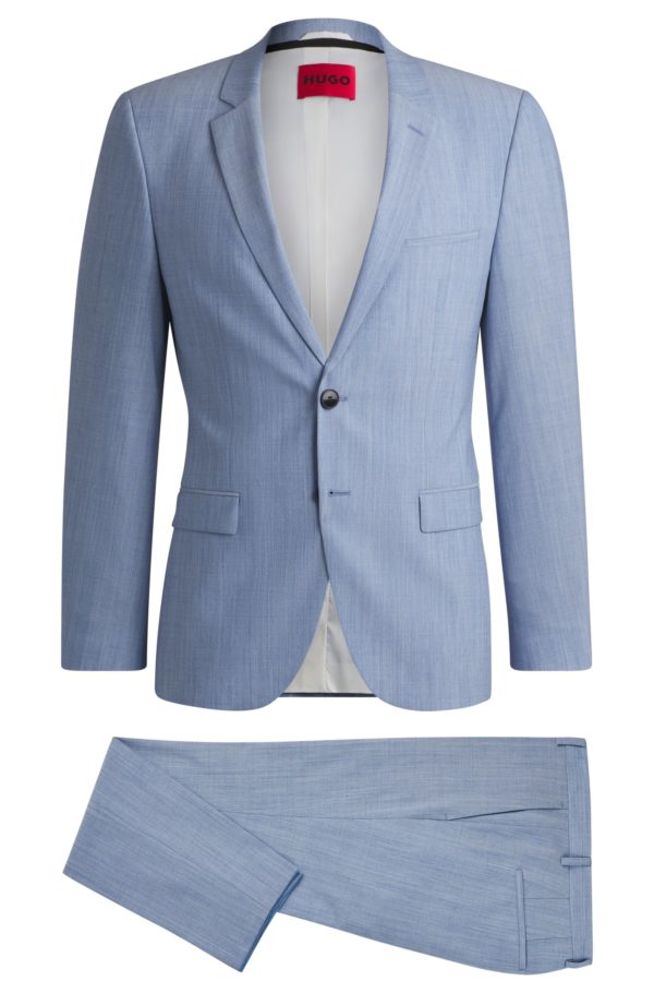Hugo Boss Costume Extra Slim en laine mélangée chinée