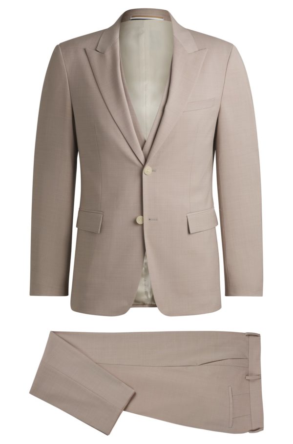 Hugo Boss Costume trois pièces en tissu stretch à micro motif