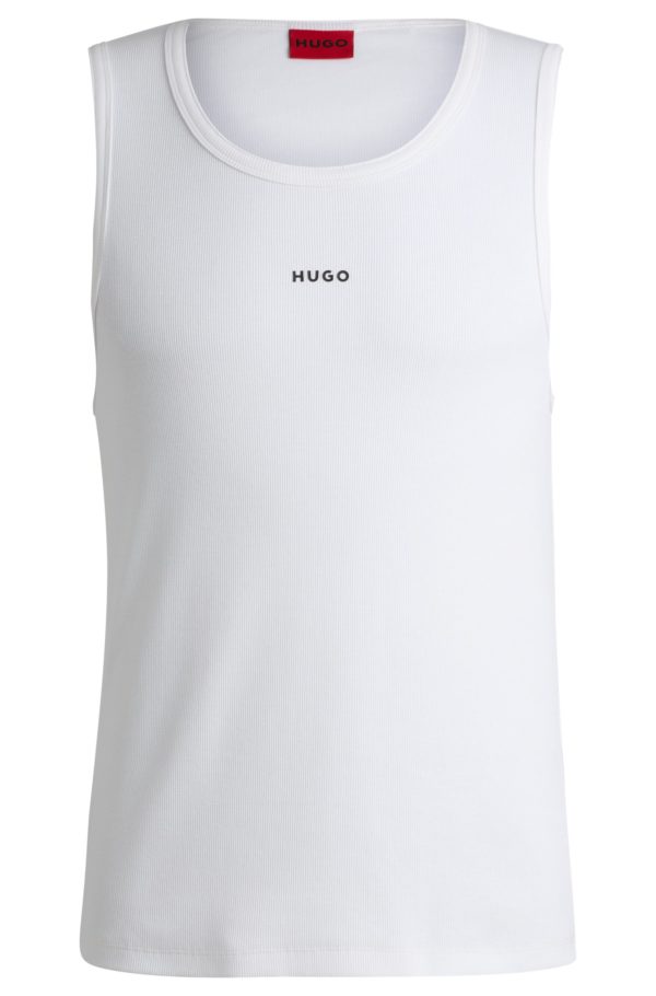 Hugo Boss Débardeur en coton stretch côtelé à logo imprimé