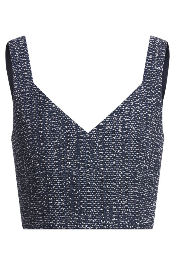 Hugo Boss Haut ajusté en tweed crocheté bicolore