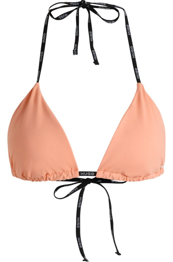 Hugo Boss Haut de bikini triangle avec bretelles logotées contrastantes