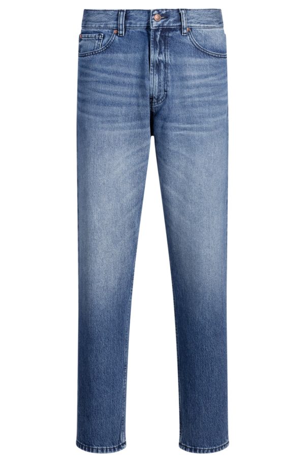 Hugo Boss Jean Relaxed Tapered en denim bleu délavé vintage