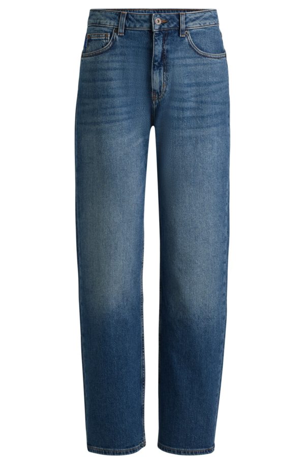 Hugo Boss Jean long coupe droite en denim stretch bleu