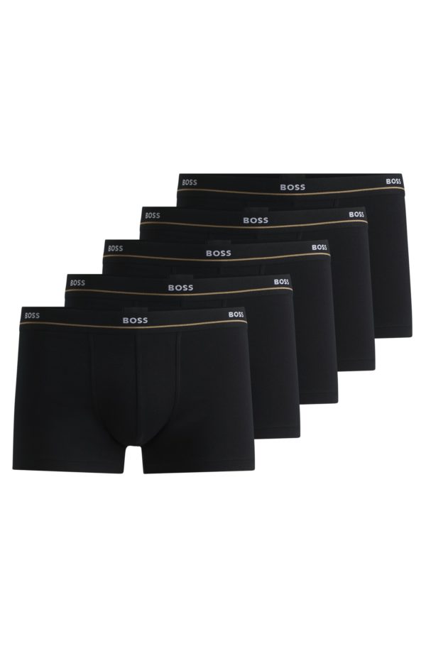 Hugo Boss Lot de cinq boxers courts en coton stretch avec taille logotée