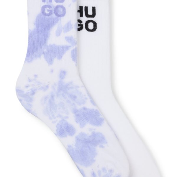 Hugo Boss Lot de deux paires de chaussettes côtelées à logos revisités