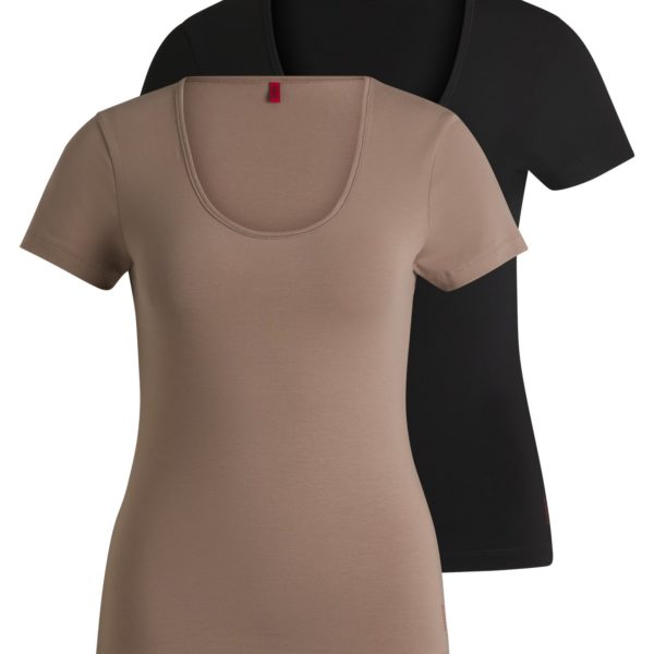 Hugo Boss Lot de deux t-shirts en coton stretch avec logos