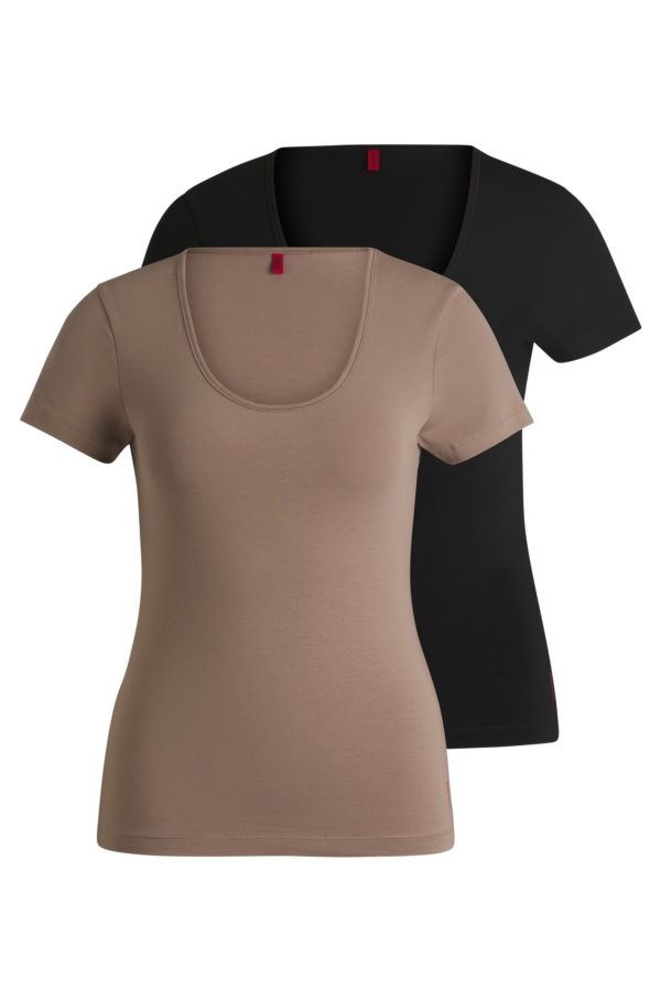 Hugo Boss Lot de deux t-shirts en coton stretch avec logos