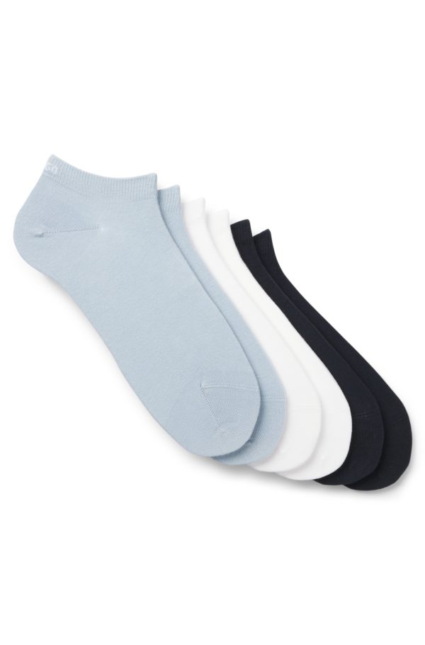 Hugo Boss Lot de six paires de chaussettes basses en coton mélangé à logos