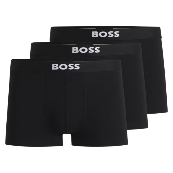 Lot de trois boxers courts en coton stretch avec logo à la taille – Hugo Boss