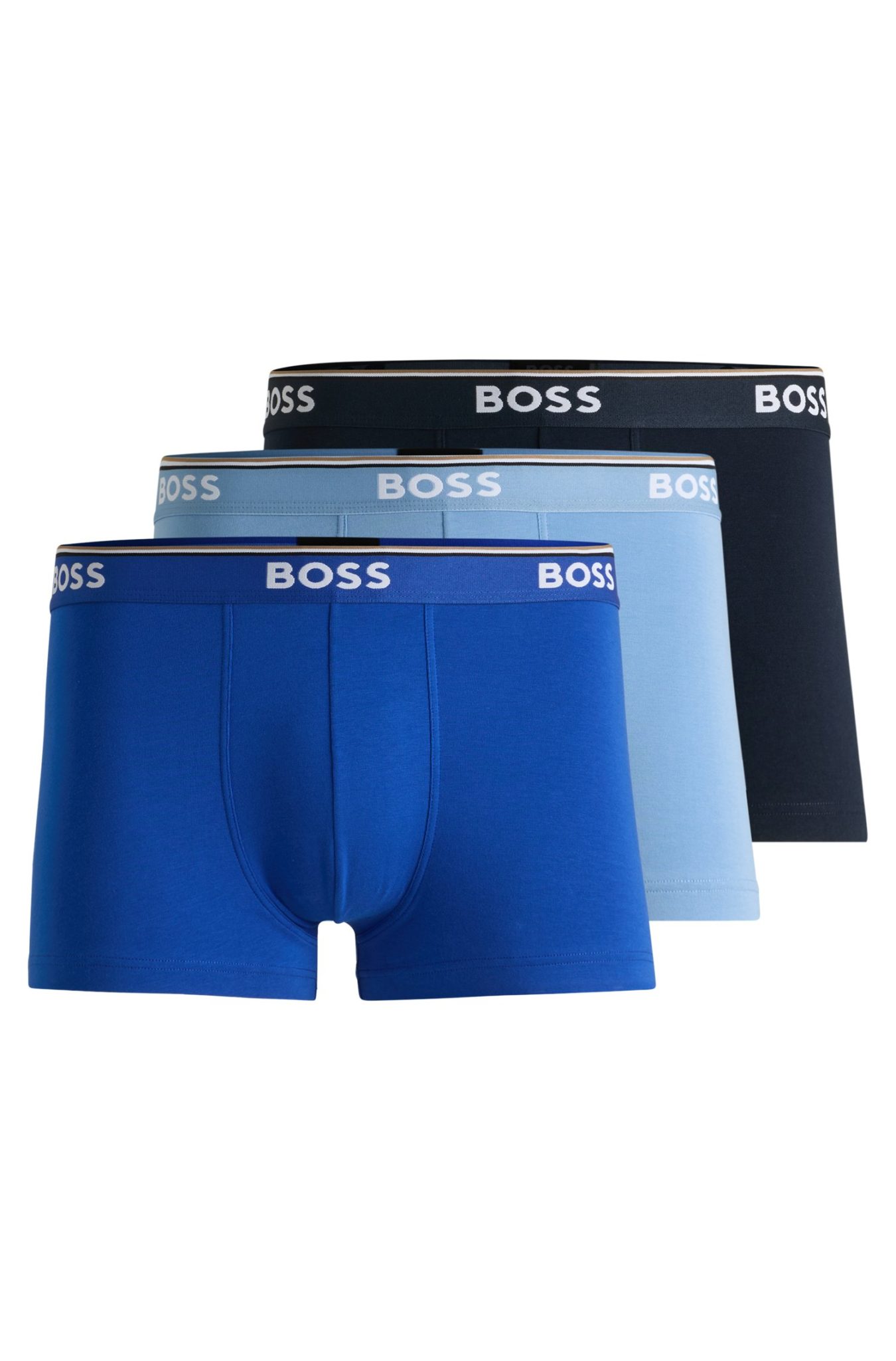 Hugo Boss Lot de trois boxers courts en coton stretch avec taille logotée