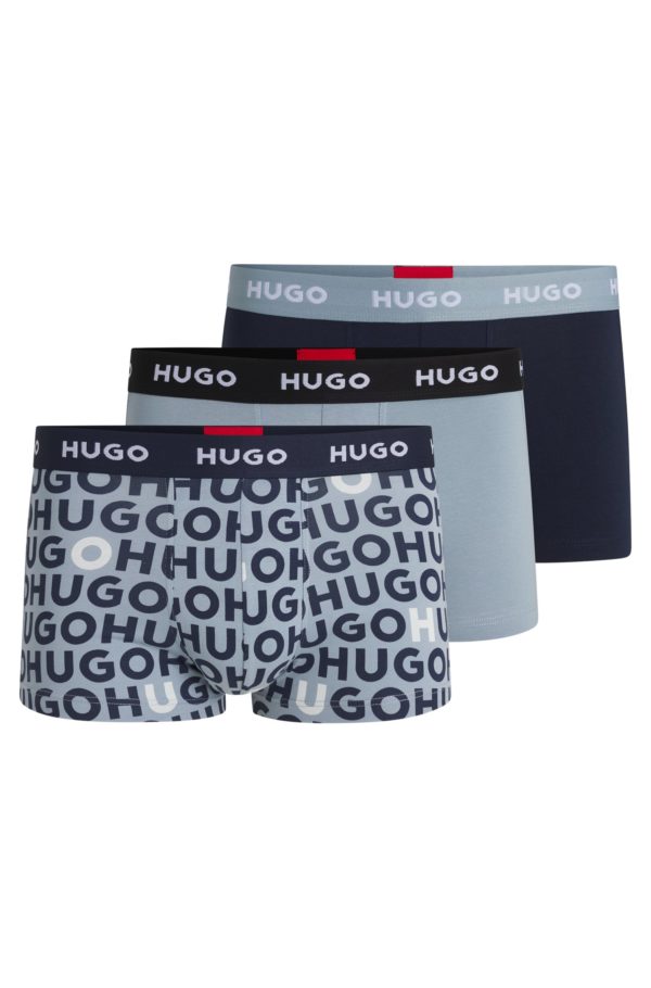 Hugo Boss Lot de trois boxers courts en coton stretch avec taille logotée