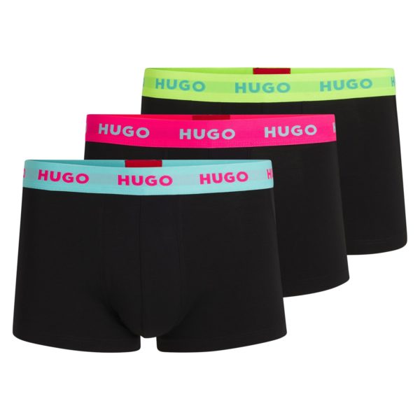Lot de trois boxers courts en coton stretch avec taille logotée – Hugo Boss