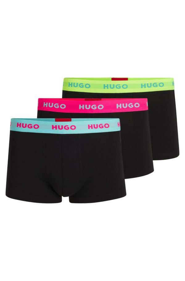 Hugo Boss Lot de trois boxers courts en coton stretch avec taille logotée