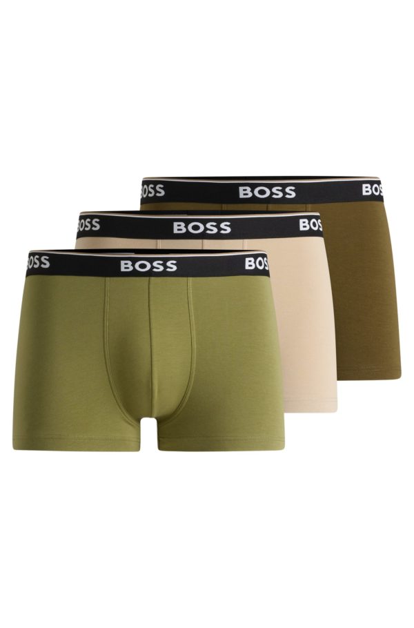 Hugo Boss Lot de trois boxers courts en coton stretch avec taille logotée