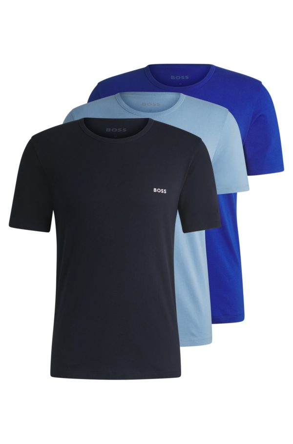 Hugo Boss Lot de trois t-shirts en coton avec logo brodé