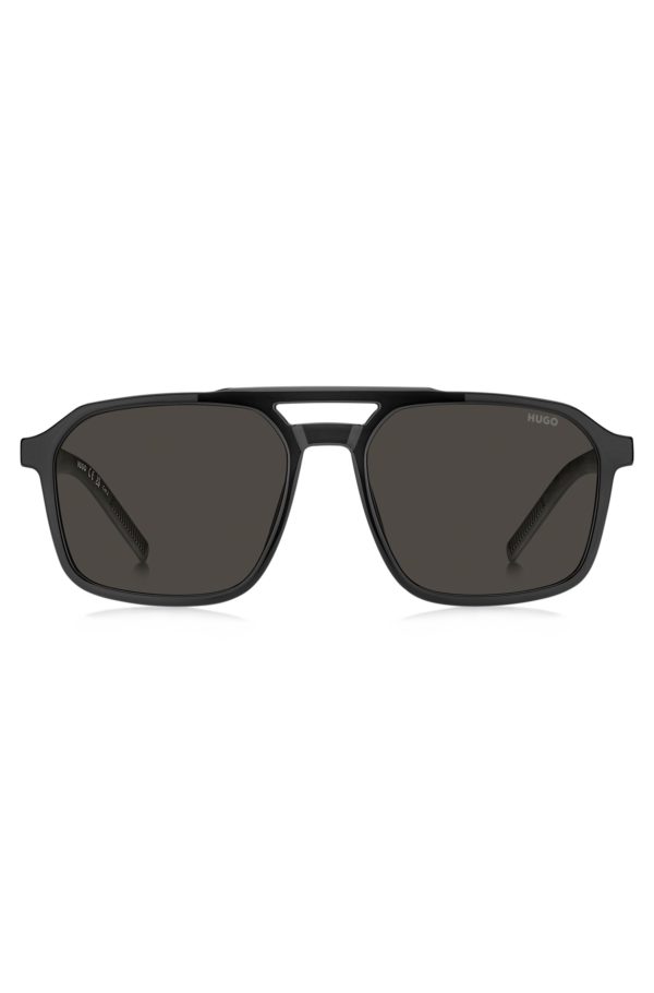 Hugo Boss Lunettes de soleil à double pont en noir et gris