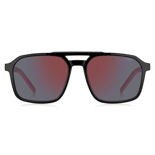 Lunettes de soleil à double pont et branches bicolores – Hugo Boss