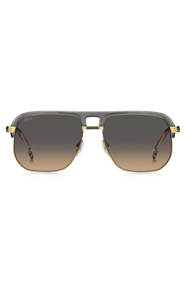 Hugo Boss Lunettes de soleil bicolores en acétate et métal