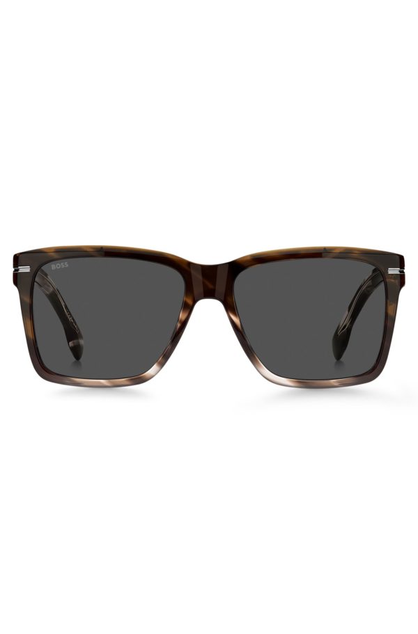 Hugo Boss Lunettes de soleil en acétate à motif avec finitions argentées