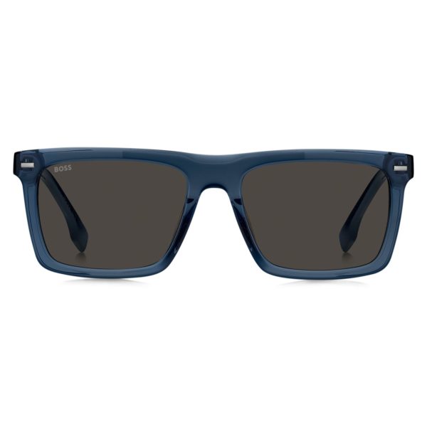 Hugo Boss Lunettes de soleil en acétate bleu avec branches en fibre de carbone à motif