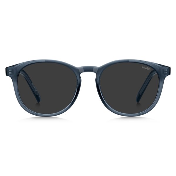 Hugo Boss Lunettes de soleil en acétate bleu avec finitions en gomme