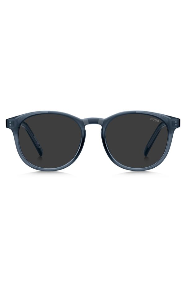 Hugo Boss Lunettes de soleil en acétate bleu avec finitions en gomme